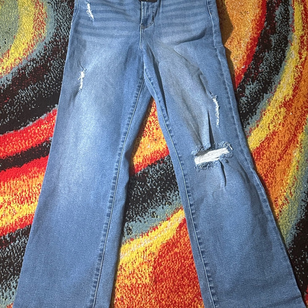Women's Blue Distressed Jeans